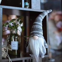 Vianočný škriatok 49 cm - škandinávsky - šedý