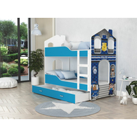 Detská Domčekové poschodová posteľ Dominik Y - 160x80 cm - POLÍCIA