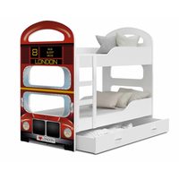 Detská poschodová posteľ Dominik Q - 190x80 cm - LONDON BUS