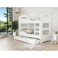 Detská poschodová posteľ Dominik so zásuvkou BIELA - 190x80 cm