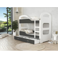Detská poschodová posteľ Dominik so zásuvkou ŠEDÁ - 190x80 cm