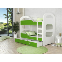 Detská poschodová posteľ Dominik so zásuvkou ZELENÁ - 190x80 cm