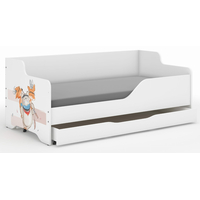 Detská posteľ LOLA - MACKO A LIŠIAK 160x80 cm - grafika na čelách