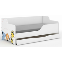 Detská posteľ LOLA - MINI ZOO 160x80 cm - grafika na čelách