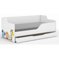 Detská posteľ LOLA - MINI ZOO 160x80 cm - grafika na čelách