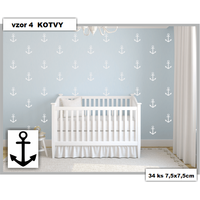 Samolepky DECOR COLOR vzor 4 - KOTVY - 010 biela