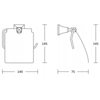 Držiak toaletného papiera MEXEN DALIA s krytom - kovový - čierny, 7017333-70