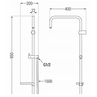 Sprchová kovová tyč s držiakom na ručnú sprchu, dažďovú hlavicu a mydlo MEXEN X - 95 cm - chrómová + hadica 150 cm, 79391-00