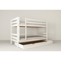 Detská poschodová posteľ z MASÍVU BUK - MARK 200x90cm - biela
