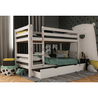 Detská poschodová posteľ z MASÍVU BUK - MARK 200x90cm - biela Detská poschodová posteľ z MASÍVU BUK - MARK 200x90cm - biela