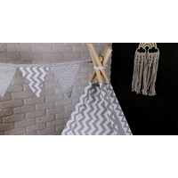 Detský stan TEEPEE (TÝPIE) STARS s doplnkami - cik-cak/sivý