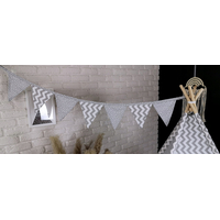 Detský stan TEEPEE (TÝPIE) STARS s doplnkami - cik-cak/sivý