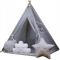 Detský stan TEEPEE (TÝPIE) STARS s doplnkami - cik-cak/sivý