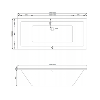 Obdĺžniková akrylátová vaňa MEXEN CUBE 170x80 cm - biela, 55051708000