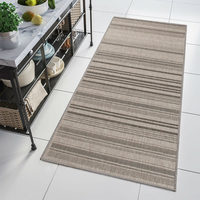 Sisalový PP behúň STRIPE - svetlo hnedý / čierny - 70x300 cm