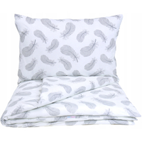 Detské bavlnené obliečky do postieľky 120x90 cm PREMIUM - Pierka s bielou