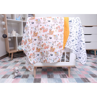 Detské mušelínové plienky BABYMAM PREMIUM 70x75 cm - sada 3 ks - Srnka a zvieratká