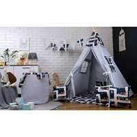 Detský stan TEEPEE (TÍPÍ) MESTEČKO s doplnkami - šedý