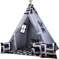 Detský stan TEEPEE (TÍPÍ) MESTEČKO s doplnkami - šedý