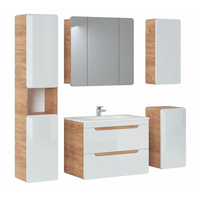 Zostava kúpeľňového nábytku BÁRA 80 cm so zrkadlovou skrinkou vr. zápustného keramického umývadla