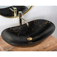 Keramické umývadlo MAXMAX Rea ROYAL MARBLE - čierne - imitácia kameňa