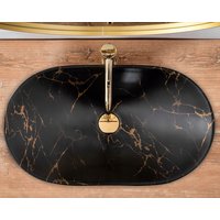 Keramické umývadlo MAXMAX Rea ROYAL MARBLE - čierne - imitácia kameňa