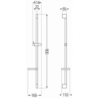 Sprchová kovová tyč s držiakom na ručnú sprchu a mydlo MEXEN DS - 90 cm - chrómová, 79383-00