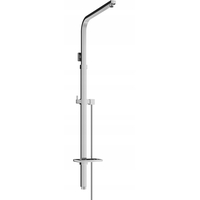 Sprchová kovová tyč s držiakom na ručnú sprchu, dažďovú hlavicu a mydlo MEXEN Q - 93-125 cm - chrómová + hadica 150 cm, 79395-00