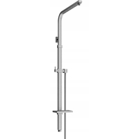 Sprchová kovová tyč s držiakom na ručnú sprchu, dažďovú hlavicu a mydlo MEXEN Q - 93-125 cm - grafit + hadica 150 cm, 79395-66