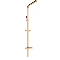 Sprchová kovová tyč s držiakom na ručnú sprchu, dažďovú hlavicu a mydlo MEXEN Q - 93-125 cm - rose gold + hadica 150 cm, 79395-60