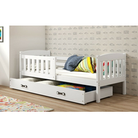 Detská posteľ KUBÍK so zásuvkou 200x90 cm - biela