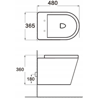 Závesné WC MEXEN RICO RIMLE  - biele matné + Duroplast sedátko, 30724001