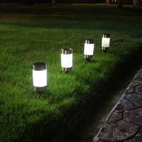 Záhradná LED solárna lampa do zeme CYLINDER 23x6 cm - strieborná