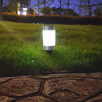 Záhradná LED solárna lampa do zeme CYLINDER 23x6 cm - strieborná