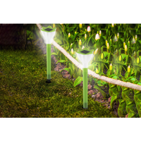 Záhradná LED solárna lampa do zeme FLOWER 31x6 cm - zelená