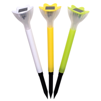 Záhradná LED solárna lampa do zeme FLOWER 31x6 cm - zelená