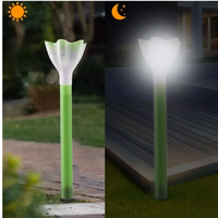 Záhradná LED solárna lampa do zeme FLOWER 31x6 cm - zelená