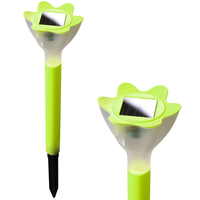 Záhradná LED solárna lampa do zeme FLOWER 31x6 cm - zelená