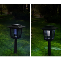 Záhradná LED solárna lampa do zeme REPEL 57x15 cm - lapač hmyzu - čierna