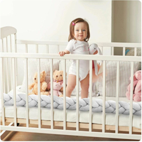 Chránič na detskú posteľ pletený do vrkoča RICO 300 cm - šedý