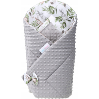 Obojstranná zavinovačka pre bábätká 80x80 cm BABYMAM PREMIUM - Zelená paseka so šedou minky