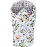 Obojstranná zavinovačka pre bábätká 80x80 cm BABYMAM PREMIUM - Zelená paseka so šedou minky