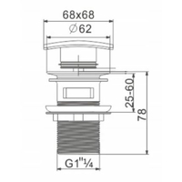 Click/clack zátka MAXMAX MEXEN - s prepadom - zlatá - hranatá, 79926-50