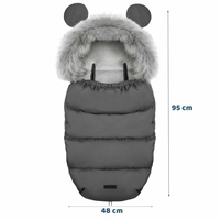 Detský fusak do kočíka s kožušinou Elmi - Tmavosivý