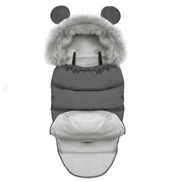 Detský fusak do kočíka s kožušinou Elmi - Tmavosivý