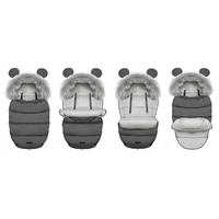 Detský fusak do kočíka s kožušinou Elmi - Tmavosivý