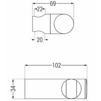 Držiak sprchy MAXMAX MEXEN - okrúhly bočný - čierny, 79356-70