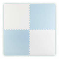 Detská penová podložka PUZZLE modro-biela - 120x120 cm