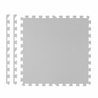 Detská penová podložka PUZZLE šedá - 120x120 cm