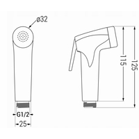 Ručná bidetová hlavica MAXMAX MEXEN R-76 - 1 funkcia - 115x32 mm - zlatá, 79576-50